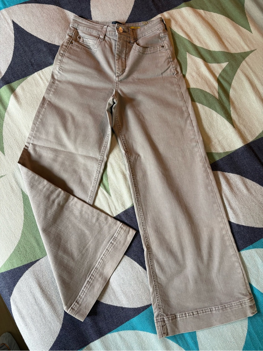 Anthropologie Maeve Neutral Taupe High Rise Wide Leg Jeans 26